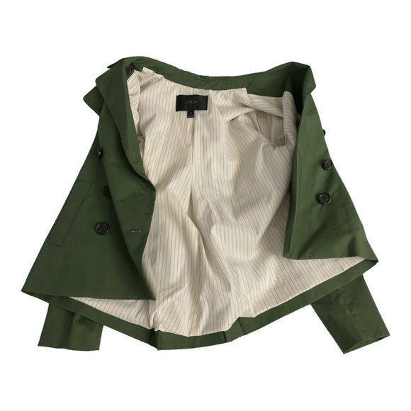 J. Crew Swing trench in Japanese cotton, cropped short Trench, Olive Khaki, OP - Picture 8 of 15